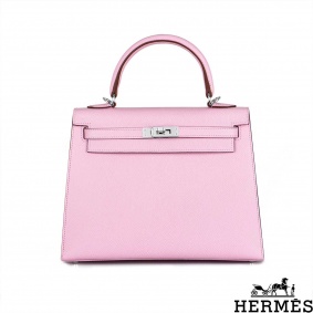 Herms Kelly II Sellier 25cm Mauve Sylvestre Veau Epsom PHW